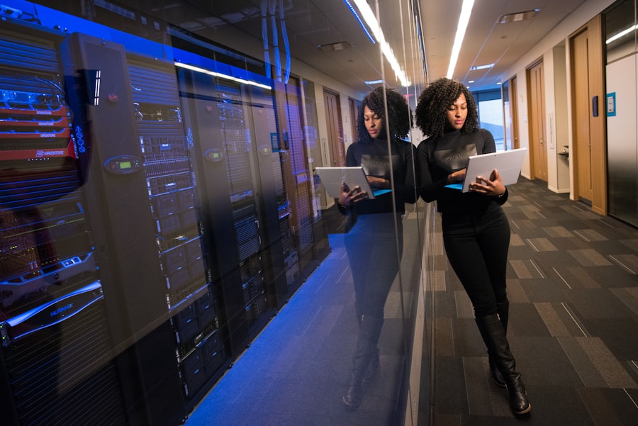 Cybersecurity professional reviewing dashboards